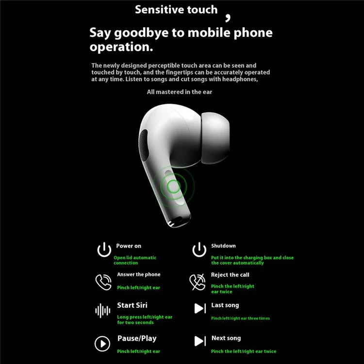 WIWU T22 In-Ear Bluetooth-compatible Headset HiFi Sound Wireless Earphone with Touch Screen Charging Bin