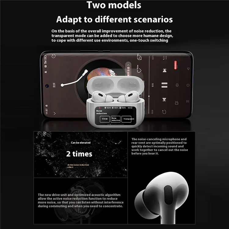 WIWU T22 In-Ear Bluetooth-compatible Headset HiFi Sound Wireless Earphone with Touch Screen Charging Bin