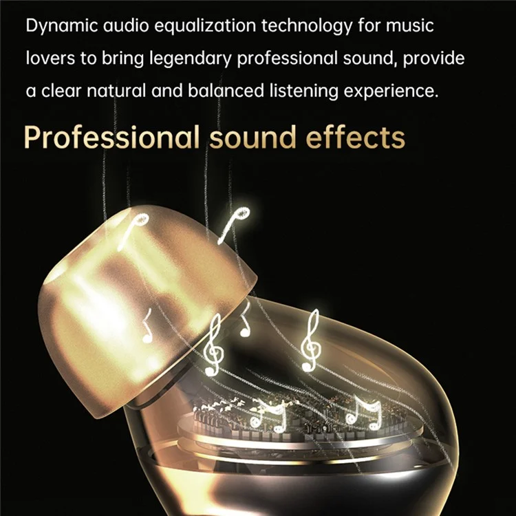 YW09 In-Ear Bluetooth-compatible Headphone Sports Earphone with LCD Touch Screen Charging Bin - Black