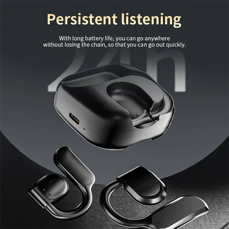 GT05 Bone Conduction Wireless Headphone Sports Earphone Ear Hook Bluetooth-compatible Headset - Black