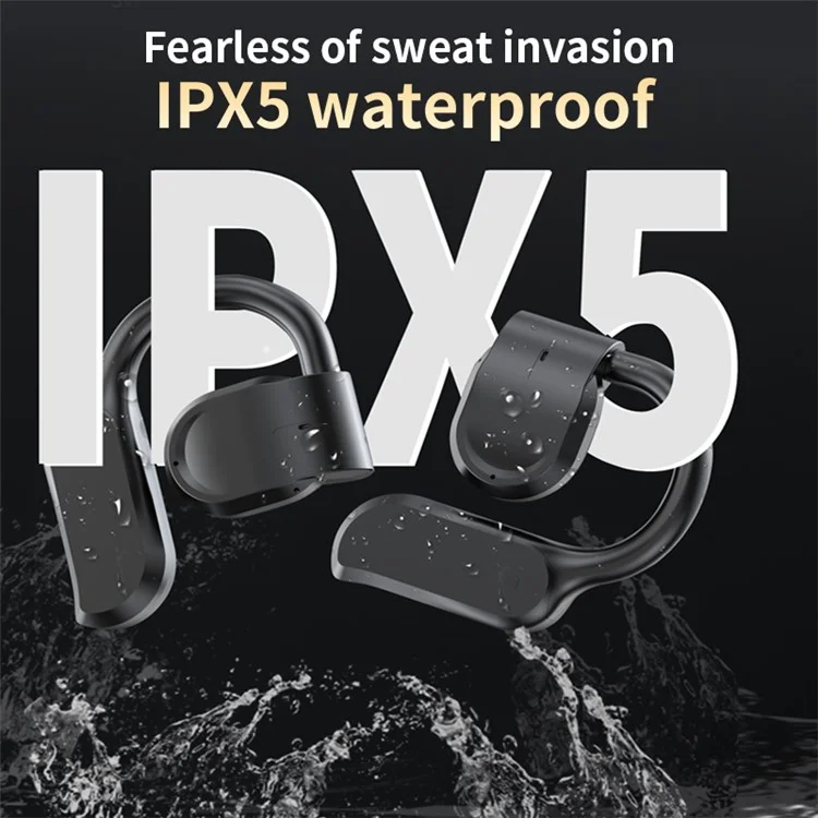 GT05 Bone Conduction Wireless Headphone Sports Earphone Ear Hook Bluetooth-compatible Headset - Black