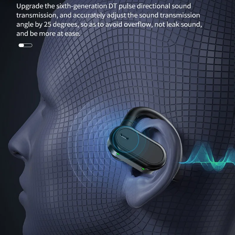 GT04 Ear Hook Bluetooth-compatible Headset Bone Conduction Wireless Headphone Sports Earphone - White