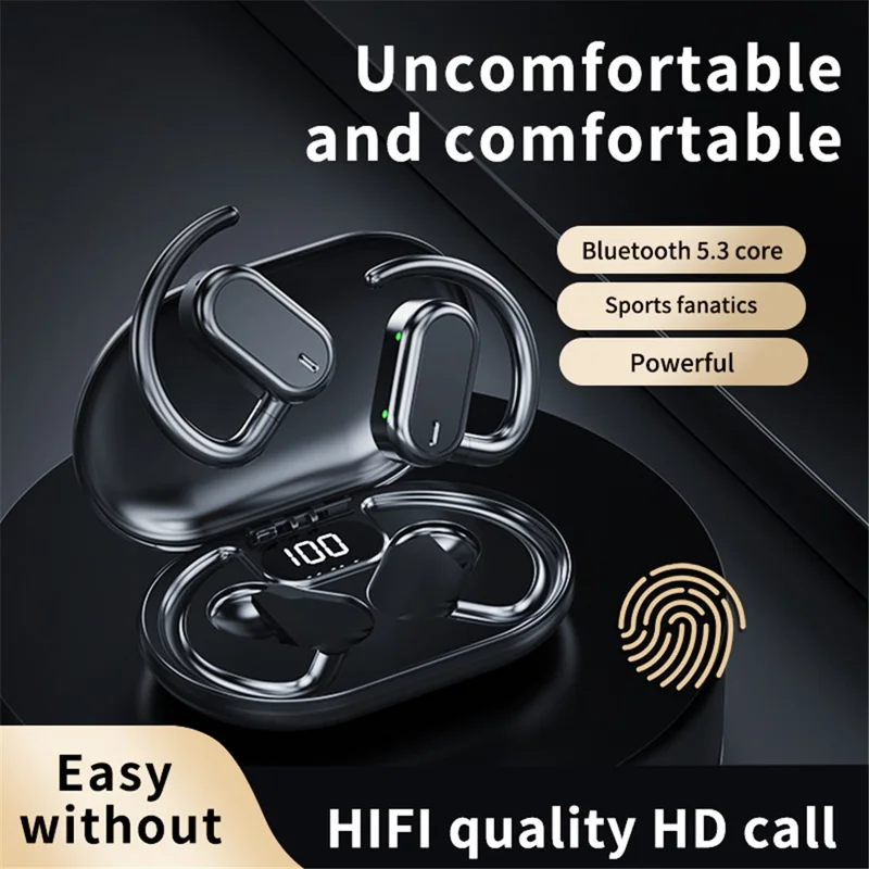 GT04 Ear Hook Bluetooth-compatible Headset Bone Conduction Wireless Headphone Sports Earphone - White