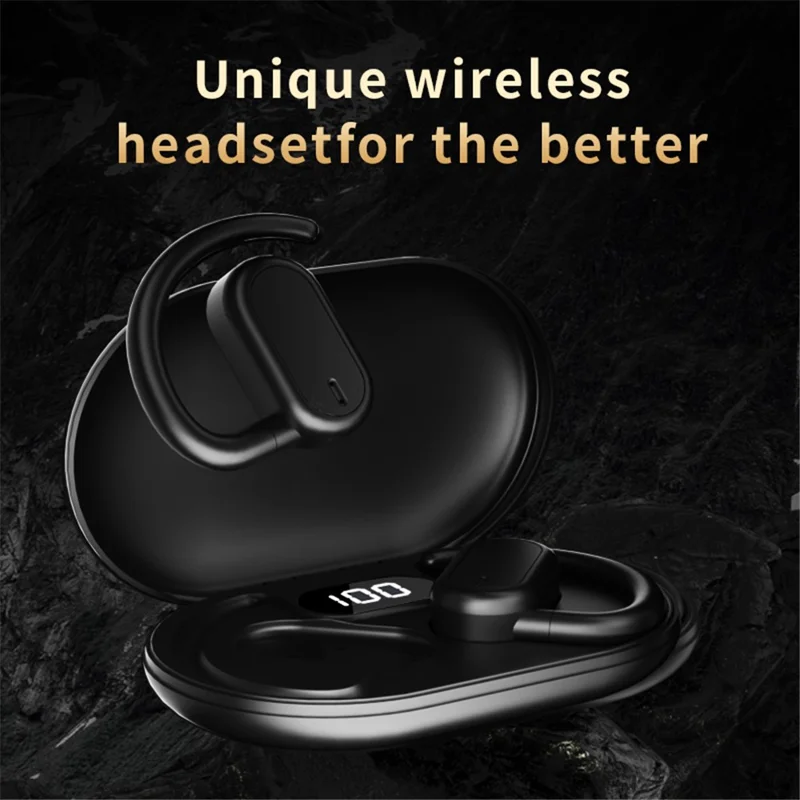 GT04 Ear Hook Bluetooth-compatible Headset Bone Conduction Wireless Headphone Sports Earphone - White