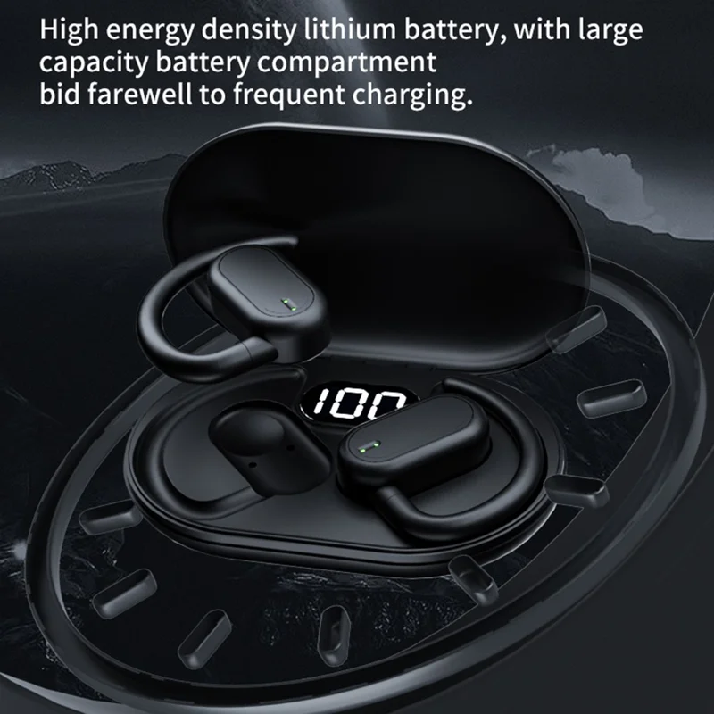 GT04 Ear Hook Bluetooth-compatible Headset Bone Conduction Wireless Headphone Sports Earphone - White