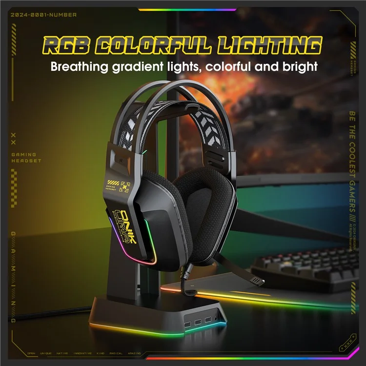 ONIKUMA X13 3.5mm+USB Wired Over-Ear Headphone E-Sports Gaming Headset with RGB Light
