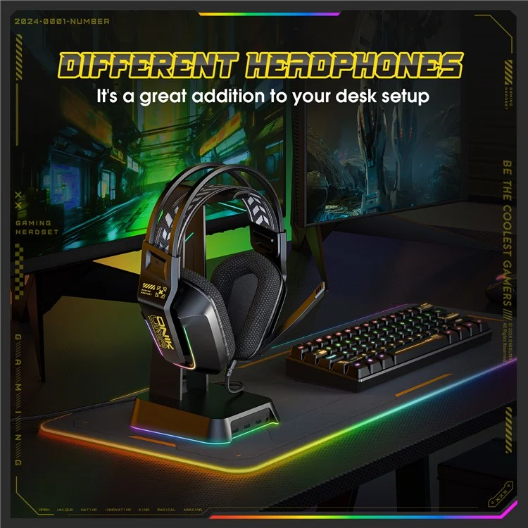 ONIKUMA X13 3.5mm+USB Wired Over-Ear Headphone E-Sports Gaming Headset with RGB Light