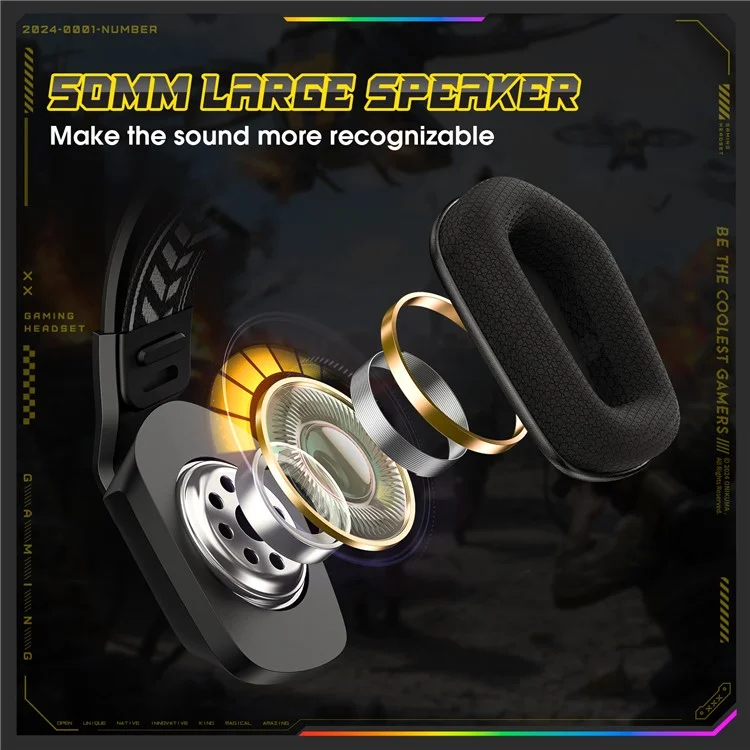 ONIKUMA X13 3.5mm+USB Wired Over-Ear Headphone E-Sports Gaming Headset with RGB Light