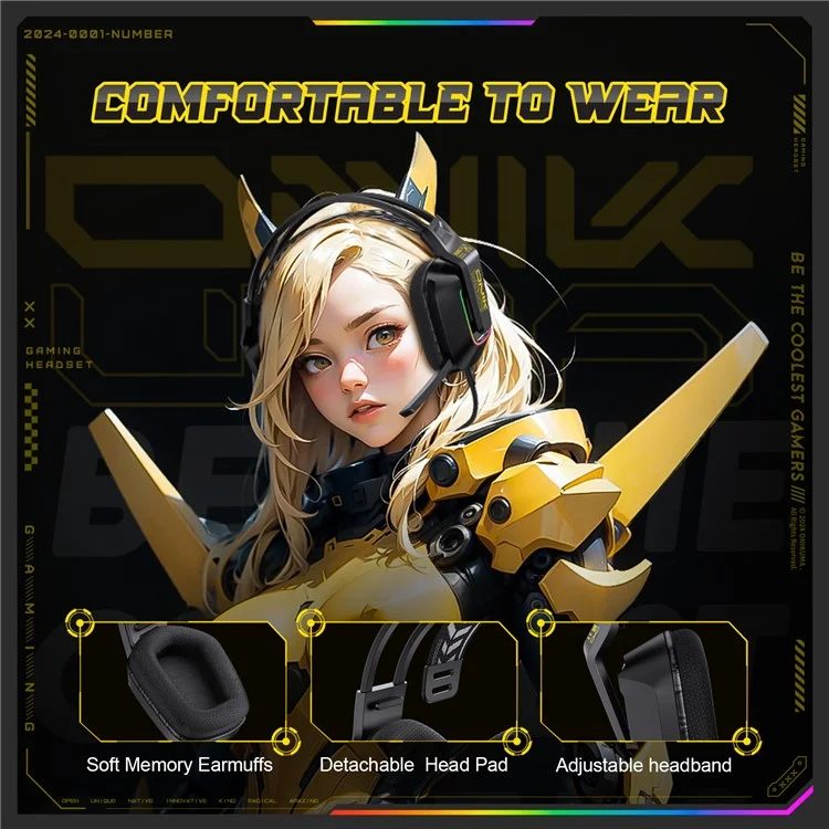 ONIKUMA X13 3.5mm+USB Wired Over-Ear Headphone E-Sports Gaming Headset with RGB Light