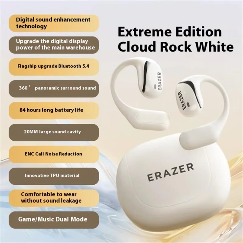 LENOVO Erazer X9 TWS Bluetooth-compatible HiFi Music Earphone Ear Hanging Non-in-ear Headset - White
