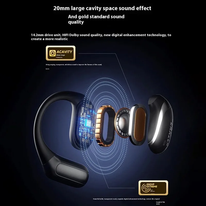 LENOVO Erazer X9 TWS Bluetooth-compatible HiFi Music Earphone Ear Hanging Non-in-ear Headset - White