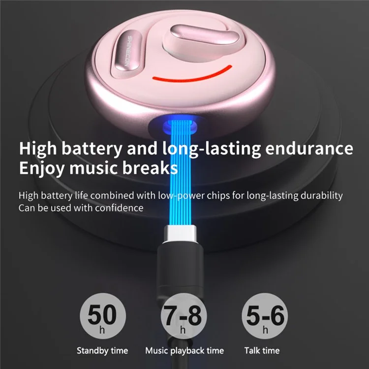 Écouteurs sans fil SHINECON X7 PRO Open Ear - Rose