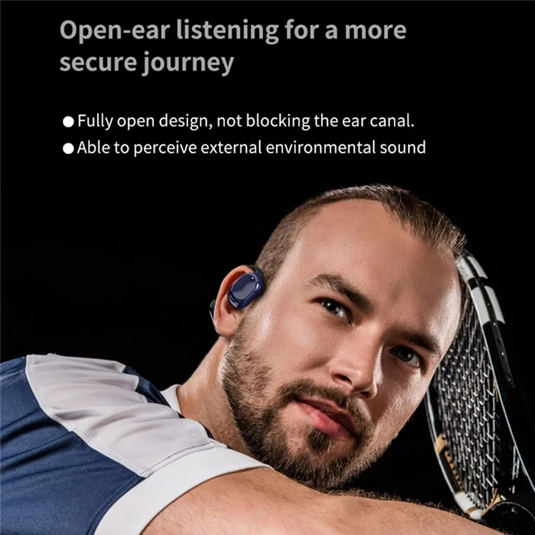 QH-010 OWS Bluetooth-compatible Headset  Ear Hook Wireless Headphone Noise Reduction Earphone - Silver