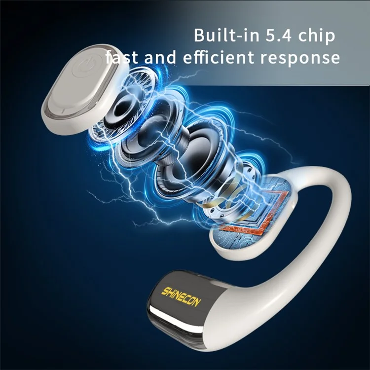 SHINECON X3 OWS Bluetooth-compatible Music Earphone Ear Hook Wireless Noise Reduction Headset - Black