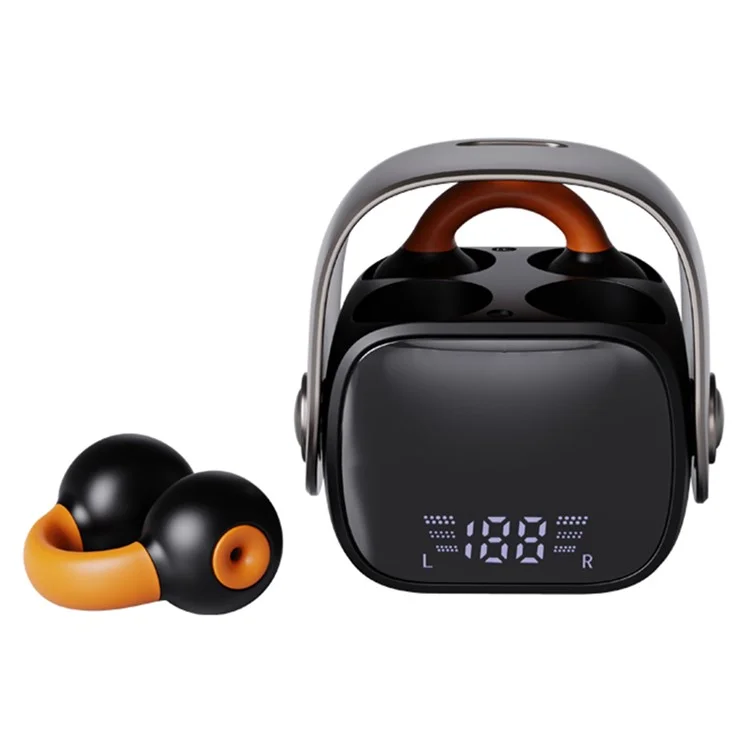 Écouteur Bluetooth à pince pour l'oreille QH51 - Casque stéréo sans fil pour le sport et la course - Noir