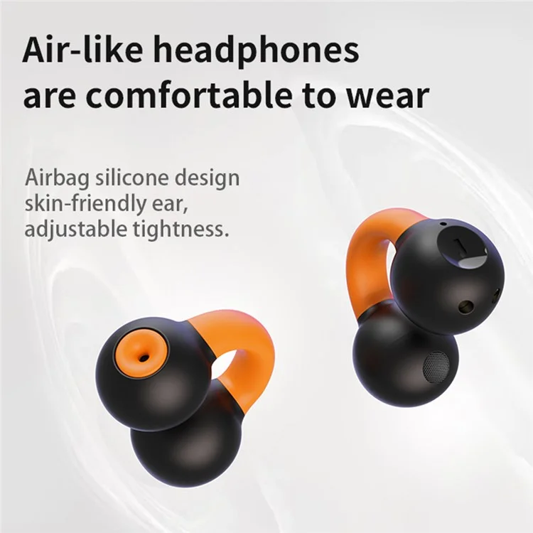 Écouteur Bluetooth à pince pour l'oreille QH51 - Casque stéréo sans fil pour le sport et la course - Noir