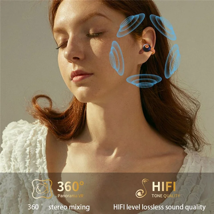 Écouteur Bluetooth à pince pour l'oreille QH51 - Casque stéréo sans fil pour le sport et la course - Noir