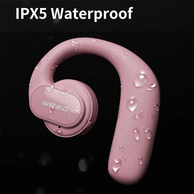 WG-09 ENC Noise Reduction Bluetooth-compatible Headset Ear Hook Wireless Headphone Waterproof Earphone - Blue