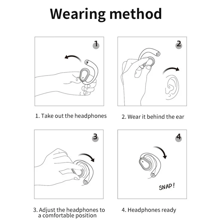 WG-02S OWS Bluetooth-compatible Sports Earphone Rotatable Ear Hook Music Headset - Nude