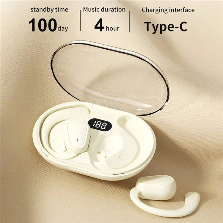 WG-02S OWS Bluetooth-compatible Sports Earphone Rotatable Ear Hook Music Headset - Nude