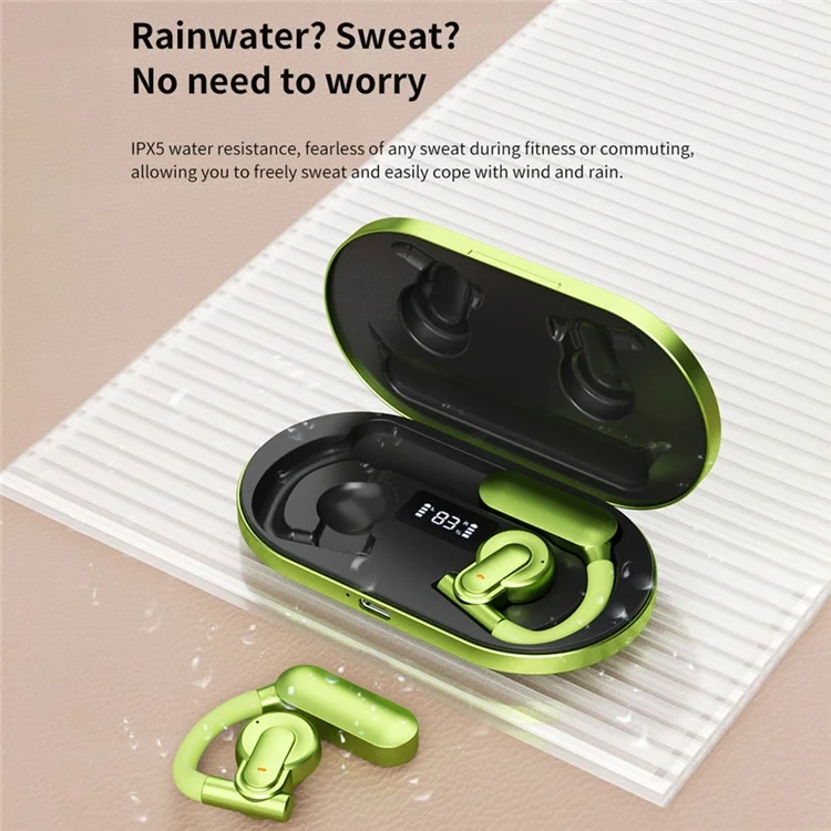 QH-009 OWS Ear Hook Bluetooth-compatible Headset Bone Conduction Wireless Headphone Waterproof Earphone - Purple