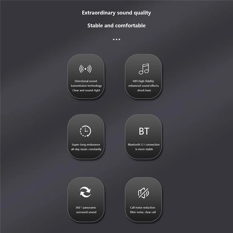 SHINECON QH-004 HiFi Sound Bluetooth-compatible 5.1 Earphones Noise Reduction OWS Open Ear Sports Headphones - Blue