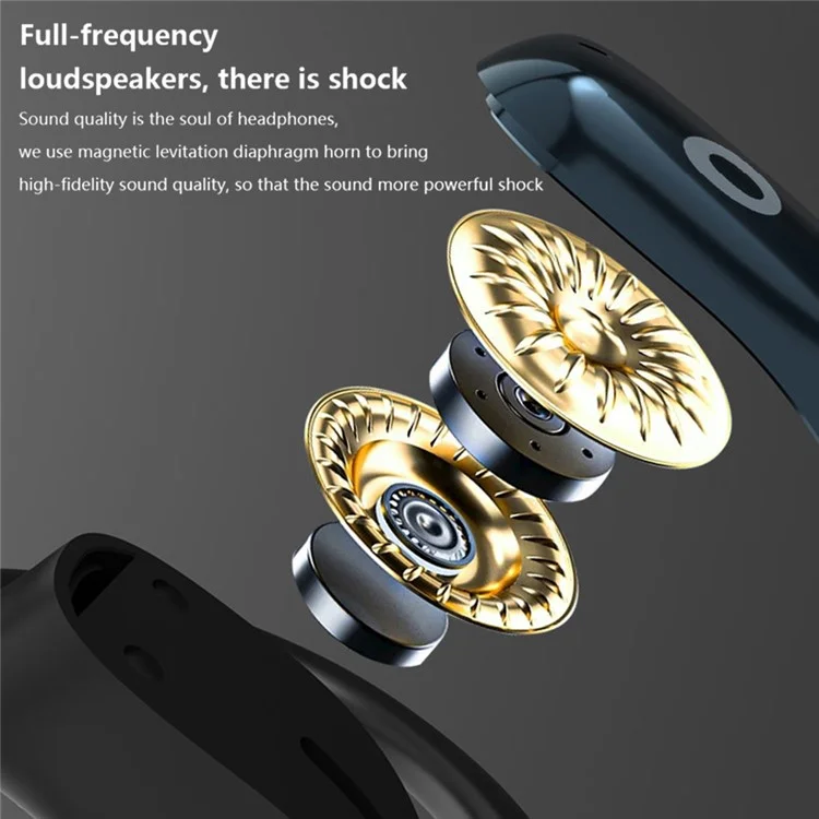SHINECON QH-004 HiFi Sound Bluetooth-compatible 5.1 Earphones Noise Reduction OWS Open Ear Sports Headphones - Blue