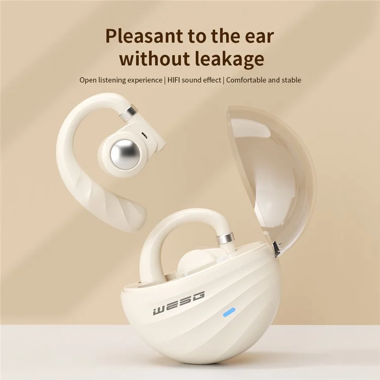 WESG WG-06 OWS Air Conduction Bluetooth Earphone Ear Hanging Sports Music Headset - Noir