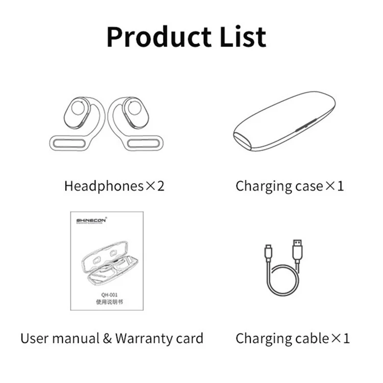 QH-001 OWS Bluetooth-compatible Sports Earphone ENC Noise Reduction Ear Hanging Music Headset - Blue