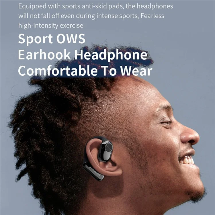 QH-001 OWS Bluetooth-compatible Sports Earphone ENC Noise Reduction Ear Hanging Music Headset - Blue