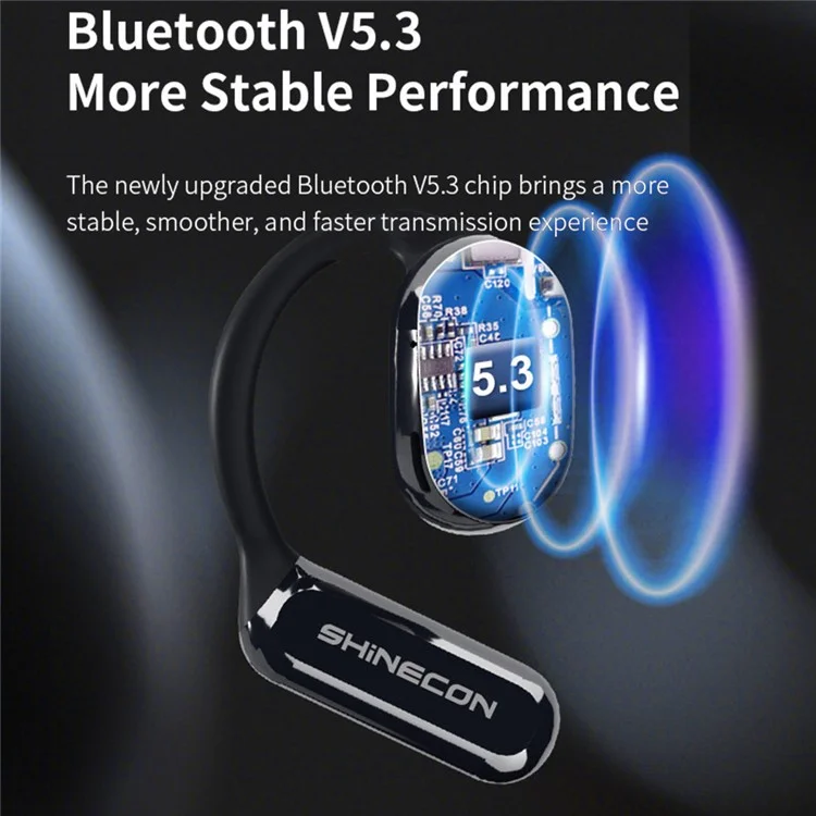 QH-001 OWS Bluetooth-compatible Sports Earphone ENC Noise Reduction Ear Hanging Music Headset - Blue