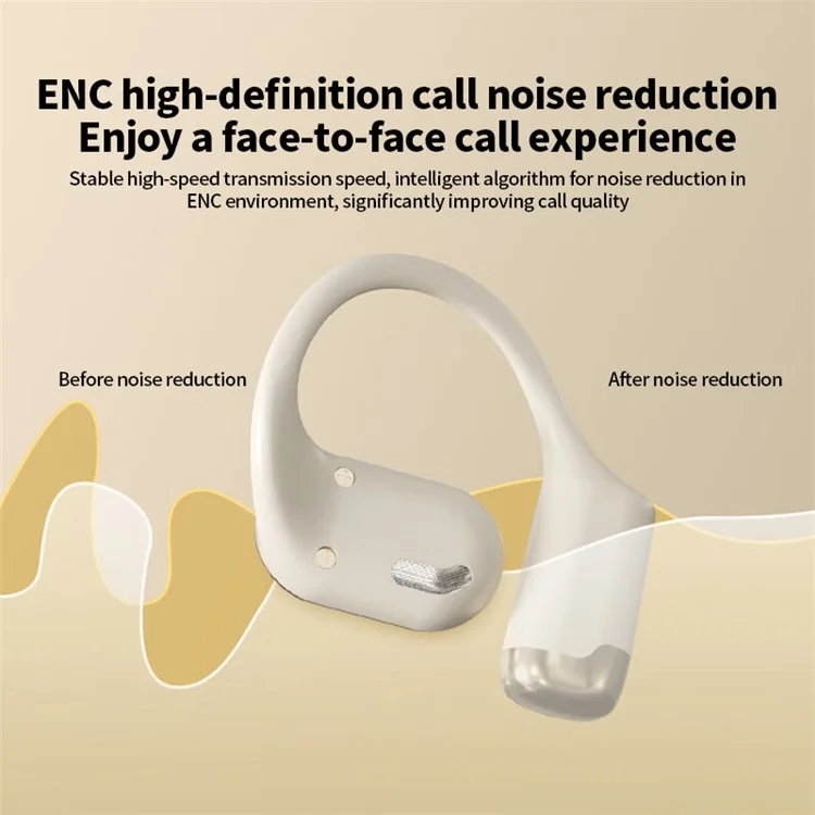 T19 OWS Ear Hook Bluetooth-compatible Headset Wireless Headphone Waterproof Earphone - Skin Color