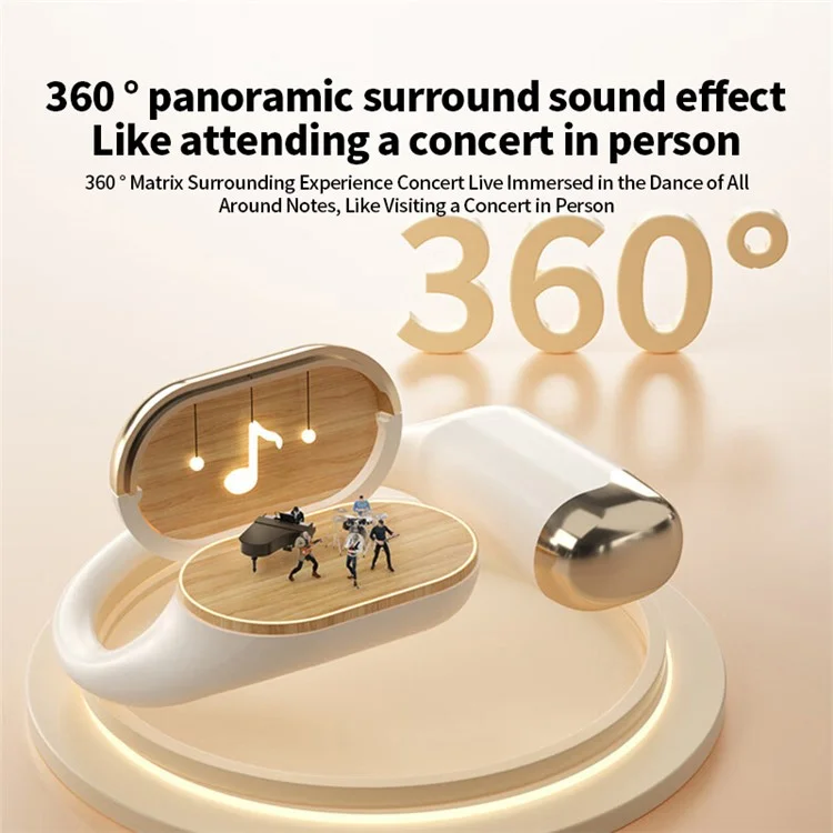 T19 OWS Ear Hook Bluetooth-compatible Headset Wireless Headphone Waterproof Earphone - Skin Color