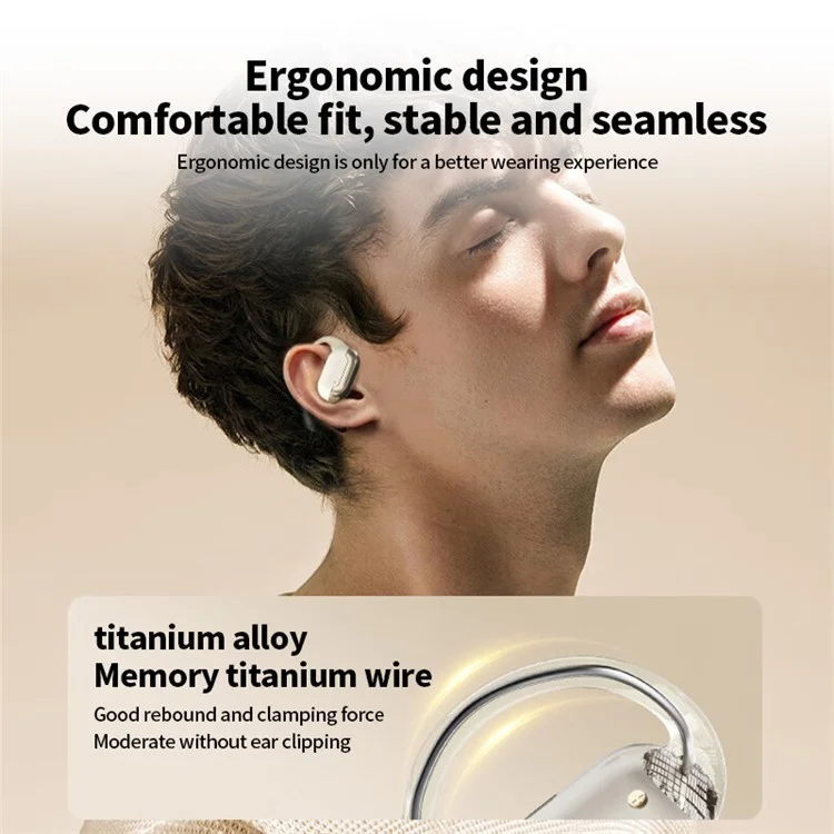 Беспроводные наушники-вкладыши с крючком для уха Bluetooth T19 OWS, водонепроницаемые - Черные
