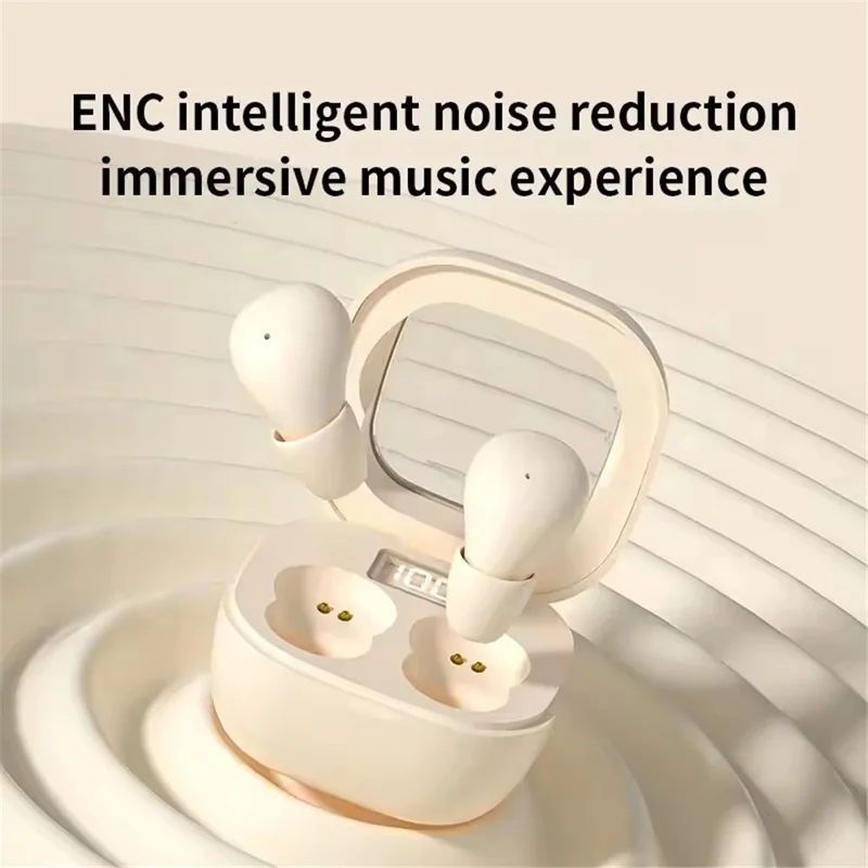 SK19 Mini Wireless Earphone Bluetooth-compatible Headphone Sleep Noise Cancelling Earbud - White