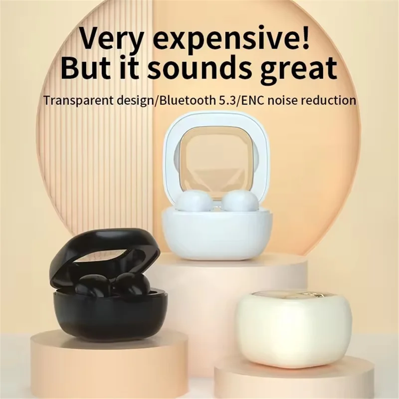 SK19 Mini Wireless Earphone Bluetooth-compatible Headphone Sleep Noise Cancelling Earbud - White