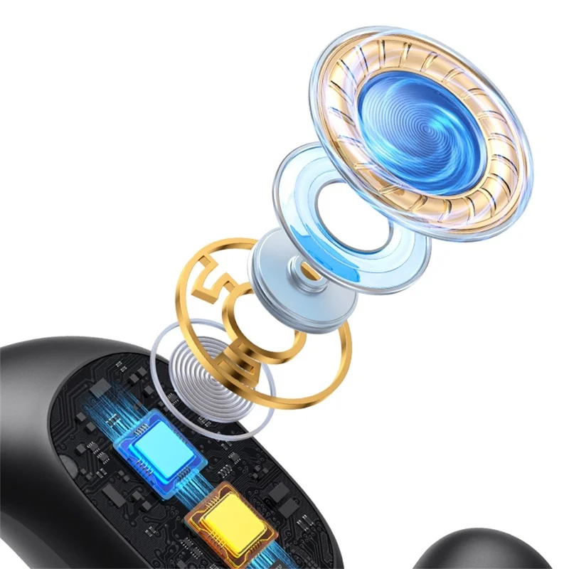 USAMS UG26 OWS Wireless Earhook Earbuds Bluetooth-compatible 5.3 Headset, EG Series - Black