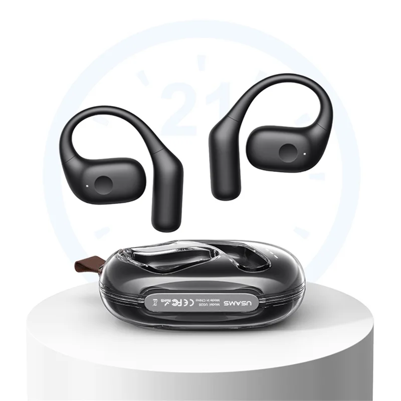USAMS UG26 OWS Wireless Earhook Earbuds Bluetooth-compatible 5.3 Headset, EG Series - Black