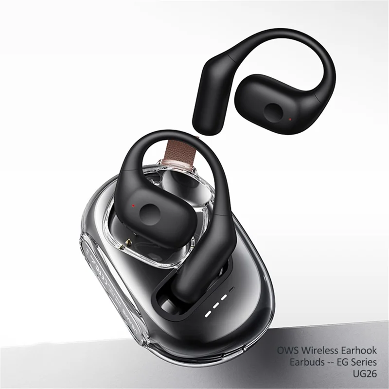 USAMS UG26 OWS Wireless Earhook Earbuds Bluetooth-compatible 5.3 Headset, EG Series - Black