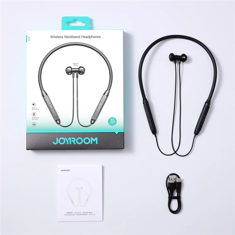 JOYROOM JR-D8 Neckband Wireless Earphone Low Latency Bluetooth-compatible 5.4 Headphone - Beige