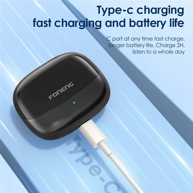FONENG BL138 In-Ear Sports Headphones Touch Control Bluetooth-compatible 5.3 TWS Earphones - Black