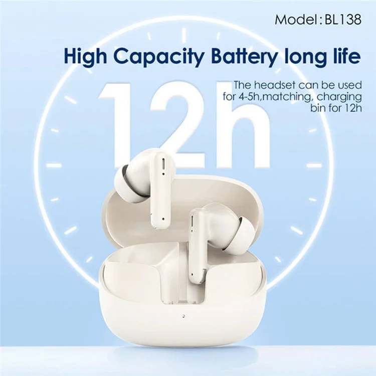 FONENG BL138 In-Ear Sports Headphones Touch Control Bluetooth-compatible 5.3 TWS Earphones - Black