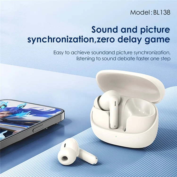 FONENG BL138 In-Ear Sports Headphones Touch Control Bluetooth-compatible 5.3 TWS Earphones - Black