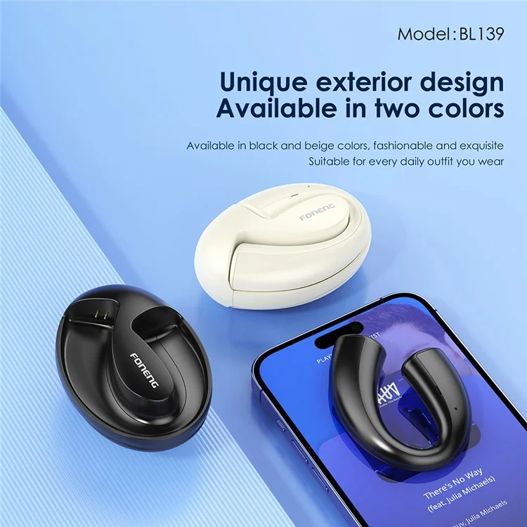 Fones de Ouvido Bluetooth com Condução Óssea FONENG BL139 OWS - Preto