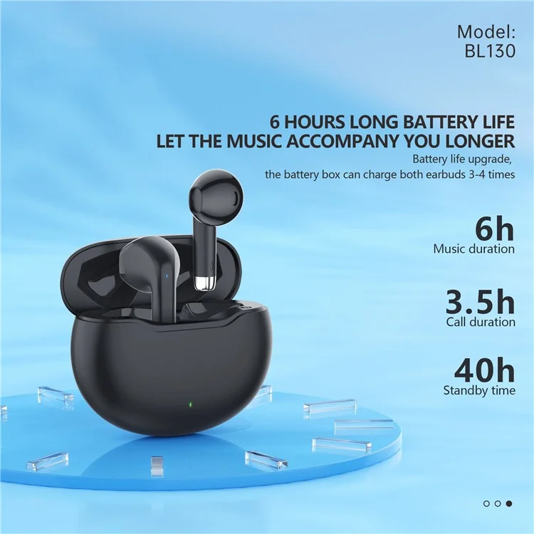 FONENG BL130 TWS Auricolari Bluetooth Touch Control Stereo Music Wireless Headset - Nero