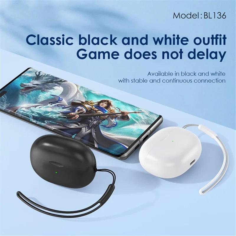 FONENG BL136 TWS Bluetooth-compatible In-Ear Earphone Touch Control Wireless Stereo Music Headset - White