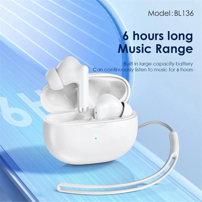 FONENG BL136 TWS Bluetooth-compatible In-Ear Earphone Touch Control Wireless Stereo Music Headset - White