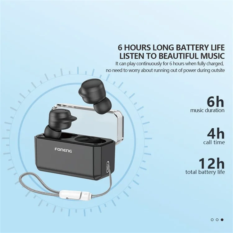 FONENG BL131 Bean TWS Bluetooth In-Ear Ohrhörer Ohrhörer Kabellose Sport-Musikkopfhörer - Schwarz
