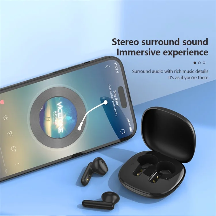 Écouteurs Bluetooth sans fil FONENG BL135 Semi-In-Ear TWS - Noir