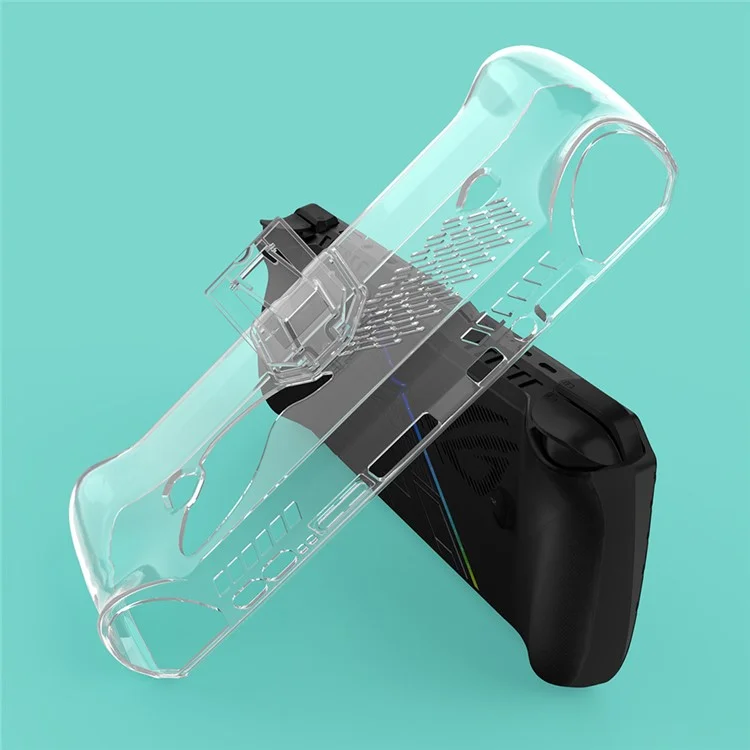 Para Asus ROG Ally X TPU Case Gamings Handheld Clear Protective Cover with Foldable Stand